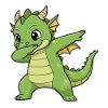 Funny Dragon Dab Cartoon Design