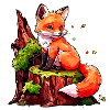 Niedlicher kleiner Fuchs (Comic-Aquarell)