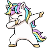 Buntes Einhorn in Dab Position 