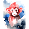 Little Monkey (Portrait) (Reddish-Brown)