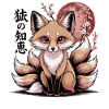 Kitsune Fox – Japanese Mythology with Moon