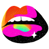 Rainbow Lip Pop Art