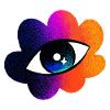 Eye in Rainbow Cloud