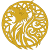 Goldener Wikingerwolf und Glücksbringer