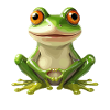 Cheerful frog with big eyes -