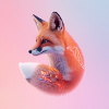 Pastel geometric neon fox