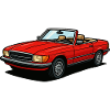 Red convertible open roof