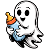 Cuddly Baby Ghost with Bottle