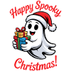 Spukiger Weihnachtsgeist mit Geschenk
