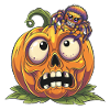 Funny Surprise Pumpkin and Halloween Spider