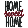 Saying Home sweet Home embroidered