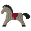Cheval en bois brodé