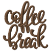 Saying Coffee Break embroidered