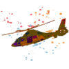 Bunter Hubschrauber Splatter-Design