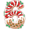 Christmas Numeral 6 Frosting