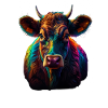 Rainbow Cow Portrait
