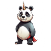 Panda Einhorn Cape Cartoon