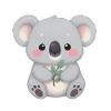 Koala Cutie with Leaf Embrace