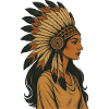 Indigenous Portrait with Feather Crown