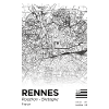 Carte Rennes Centre Noir et Blanc