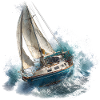Sailboat in a storm