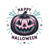 Pink Neon Halloween Pumpkin