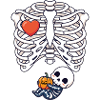 Grossesse Halloween squelette bébé citrouille
