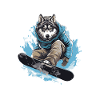 Husky Dog Snowboard