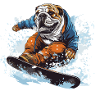 Bulldog Chien Snowboard