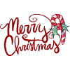 Merry Christmas Script with Candy Cane