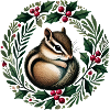 Holly Wreath Squirrel Charm