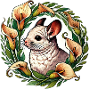 Chinchilla in Floral Circle