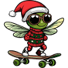 Libellule Noël drôle