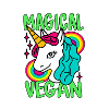 Magisches Go Vegan-Einhorn