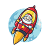 Weihnachtsmann Rakete Santa Weihnachten