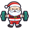 Weihnachtsmann Hantel Fitness