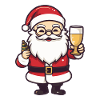 Santa Claus Drinking Comic Christmas