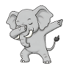 Cool elephant in dabbing style