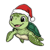 Turtle with Christmas hat