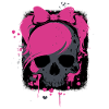 Pink Skull with Braids and Bows