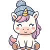 Kuscheliges Einhorn mit Mütze