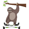 Sloth Chilling Hoverboard Cartoon Technique Same