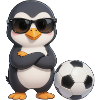 Cute Penguin Soccer Player Cartoon