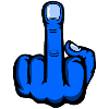 Middle Finger Stinky Finger Design Blue