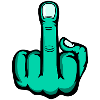 Middle Finger Stinky Finger Design Green