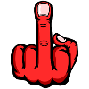Middle Finger Stinky Finger Design Red