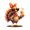 Thanksgiving Turkey with Sunglasses
