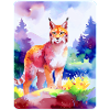 Luchs im Bergwald (Aquarell)