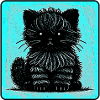 Fuzzy cat (cyan)