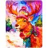 Reindeer with bobble hat